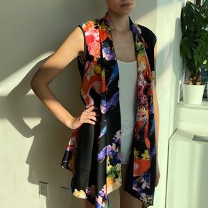 La Palapa Floral Print Swing Coat